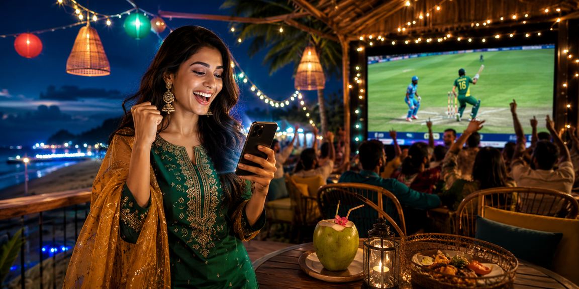 A mindful Bangladeshi user enjoying cricket betting at Cox's Bazar beach